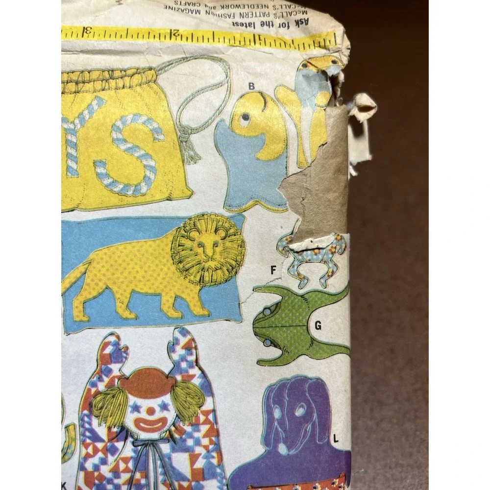 McCalls 8895 Pattern Tote Bags Toys Plush Animals Storage Bins